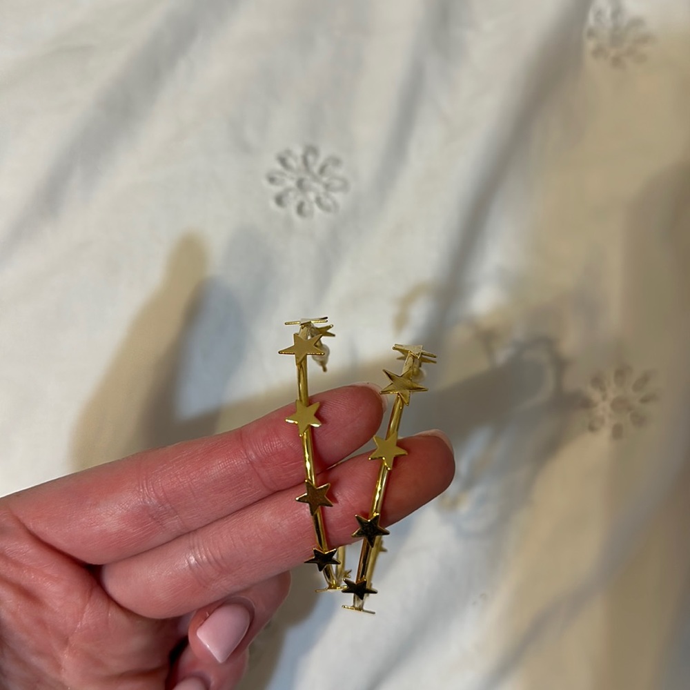 Star hoop earrings